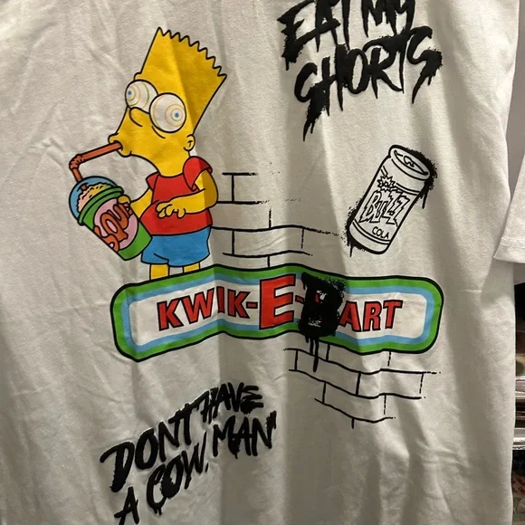 NWOT El Barto BART Simpson White Graphic T-Shirt with Cartoon Design - Picture 6 of 10
